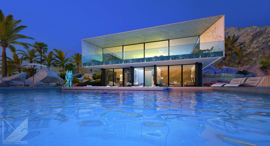 Conceptual Design of White Beach House by Alexander Zhidkov Architect