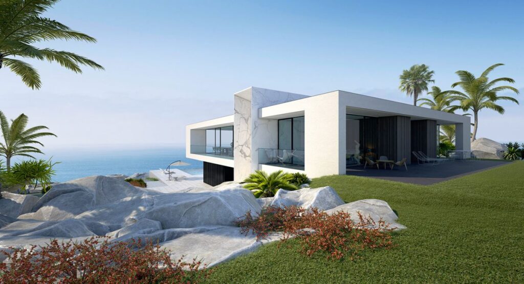 Conceptual Design of White Beach House by Alexander Zhidkov Architect