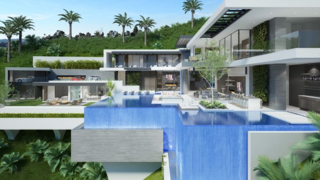 Conceptual Design of Los Angeles Modern Mansion by CLR Design Group