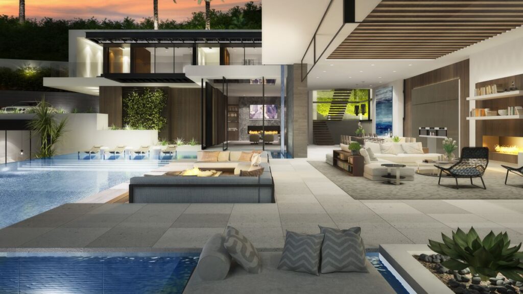 Conceptual Design of Los Angeles Modern Mansion by CLR Design Group