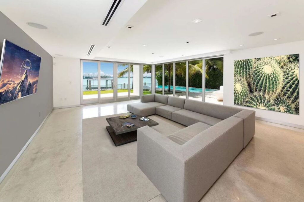 A $9,590,000 Bay Harbor Islands Home for Sale features Wide Bay Views