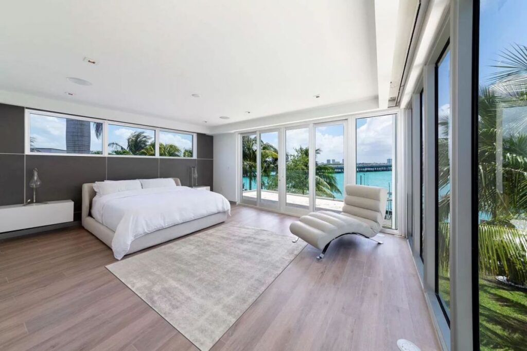 A $9,590,000 Bay Harbor Islands Home for Sale features Wide Bay Views