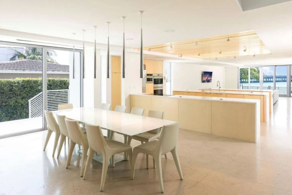 A $9,590,000 Bay Harbor Islands Home for Sale features Wide Bay Views