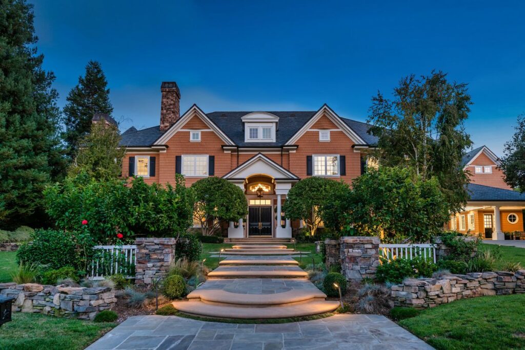 The Hamptons Style House is a Epic custom landmark estate with complete privacy and unobstructed fairway, lakes and mountain views now available for sale. This home located at 224 W Stafford Rd, Thousand Oaks, California; offering 5 bedrooms and 8 bathrooms with over 10,700 square feet of living spaces.