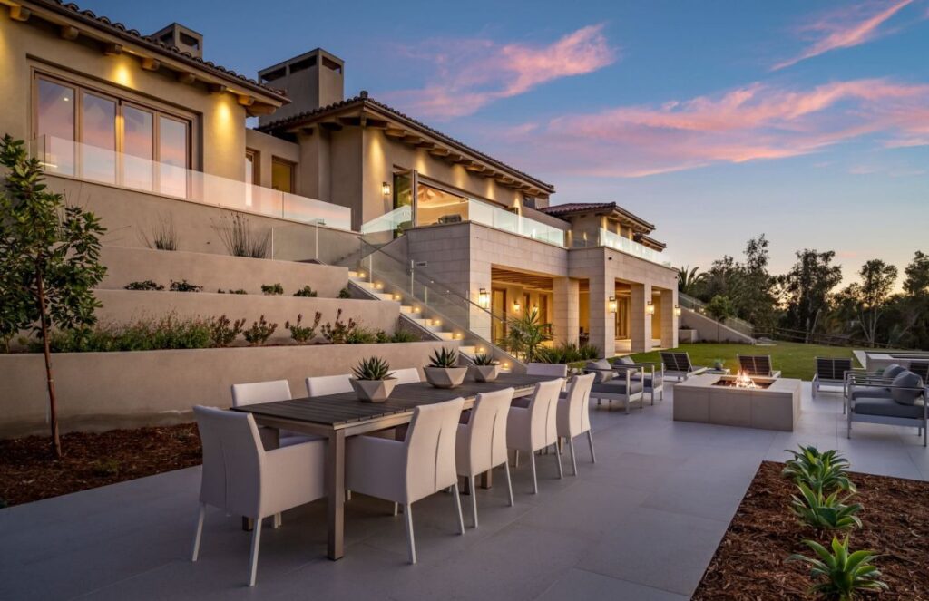 The Rancho Santa Fe Home is a luxurious 2020 modern architecture maximize the exceptional west-facing views now available for sale. This home located at 5870 San Elijo Ave, Rancho Santa Fe, California; offering 6 bedrooms and 9 bathrooms with over 8,500 square feet of living spaces.
