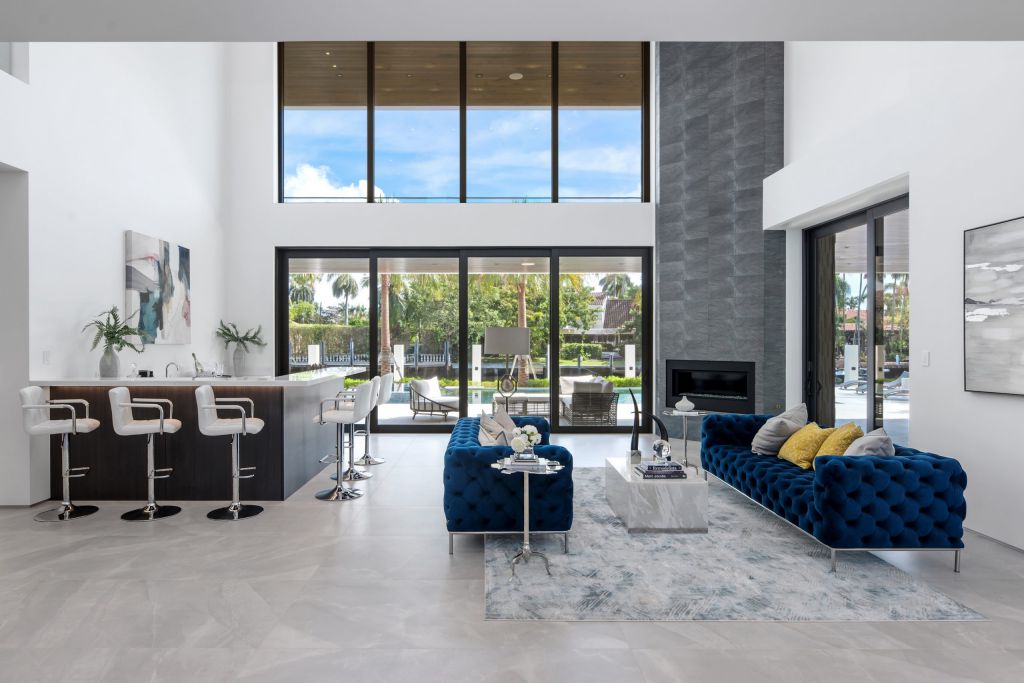 The Fort Lauderdale House is a luxurious property has amazing pool and waterfront views of stunning simplicity and sophistication now available for sale. This home located at 188 Nurmi Dr, Fort Lauderdale, Florida; offering 6 bedrooms and 7 bathrooms with over 7,500 square feet of living spaces.