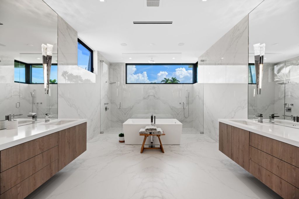 The Fort Lauderdale House is a luxurious property has amazing pool and waterfront views of stunning simplicity and sophistication now available for sale. This home located at 188 Nurmi Dr, Fort Lauderdale, Florida; offering 6 bedrooms and 7 bathrooms with over 7,500 square feet of living spaces.