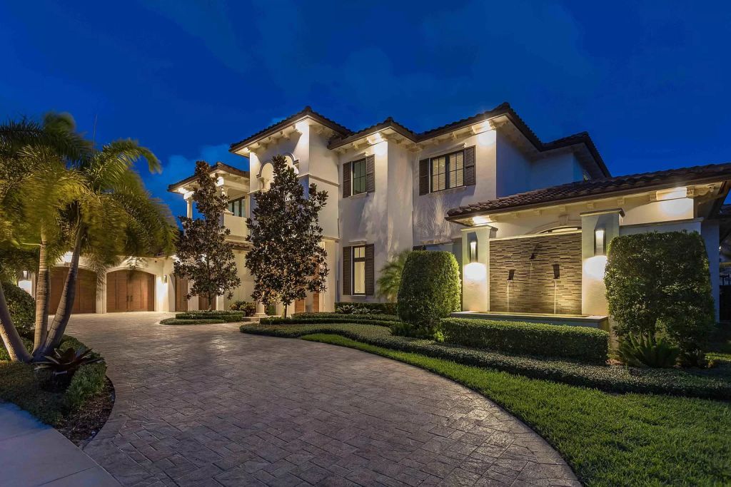 The Boca Raton House is an incredible Intracoastal estate features Resort style living with pool, outdoor kitchen and bar now available for sale. This home located at 7596 NE Orchid Bay Ter, Boca Raton, Florida; offering 5 bedrooms and 7 bathrooms with over 8,000 square feet of living spaces.