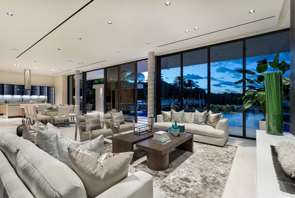 The Boca Raton House is an architectural deepwater estate in The Sanctuary with 3-levels of luxury and style now available for sale. This home located at 824 Pelican Point Cv, Boca Raton, Florida; offering 7 bedrooms and 10 bathrooms with over 7,300 square feet of living spaces.