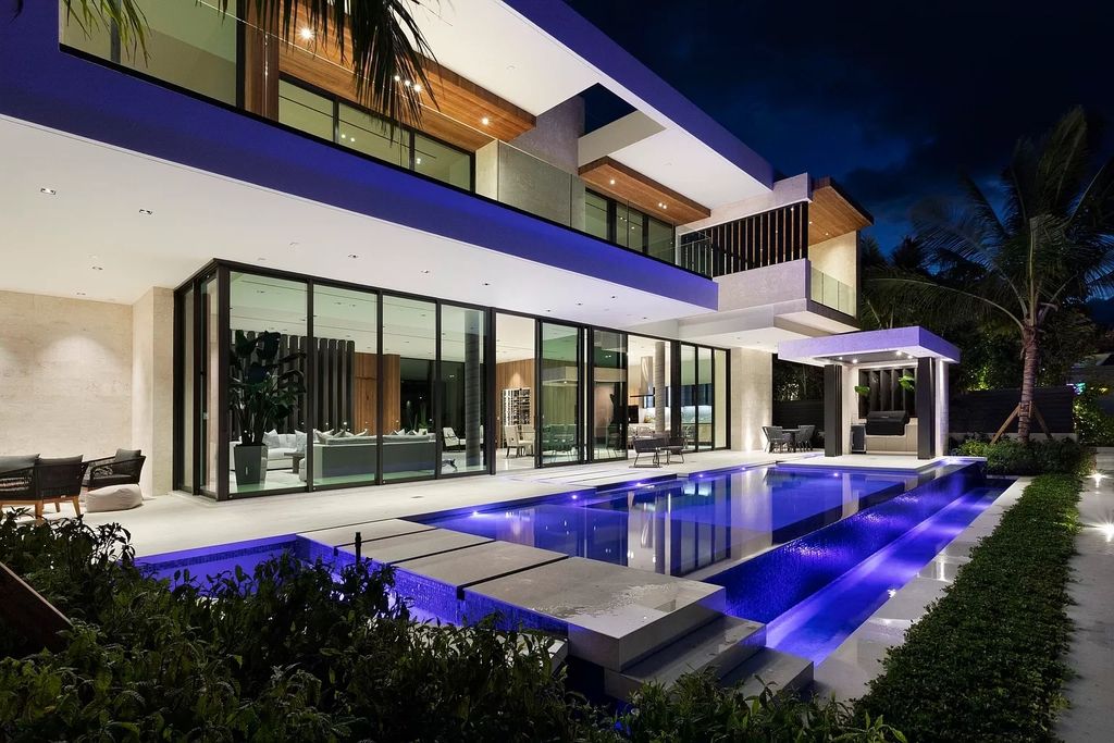 The Boca Raton House is an architectural deepwater estate in The Sanctuary with 3-levels of luxury and style now available for sale. This home located at 824 Pelican Point Cv, Boca Raton, Florida; offering 7 bedrooms and 10 bathrooms with over 7,300 square feet of living spaces.