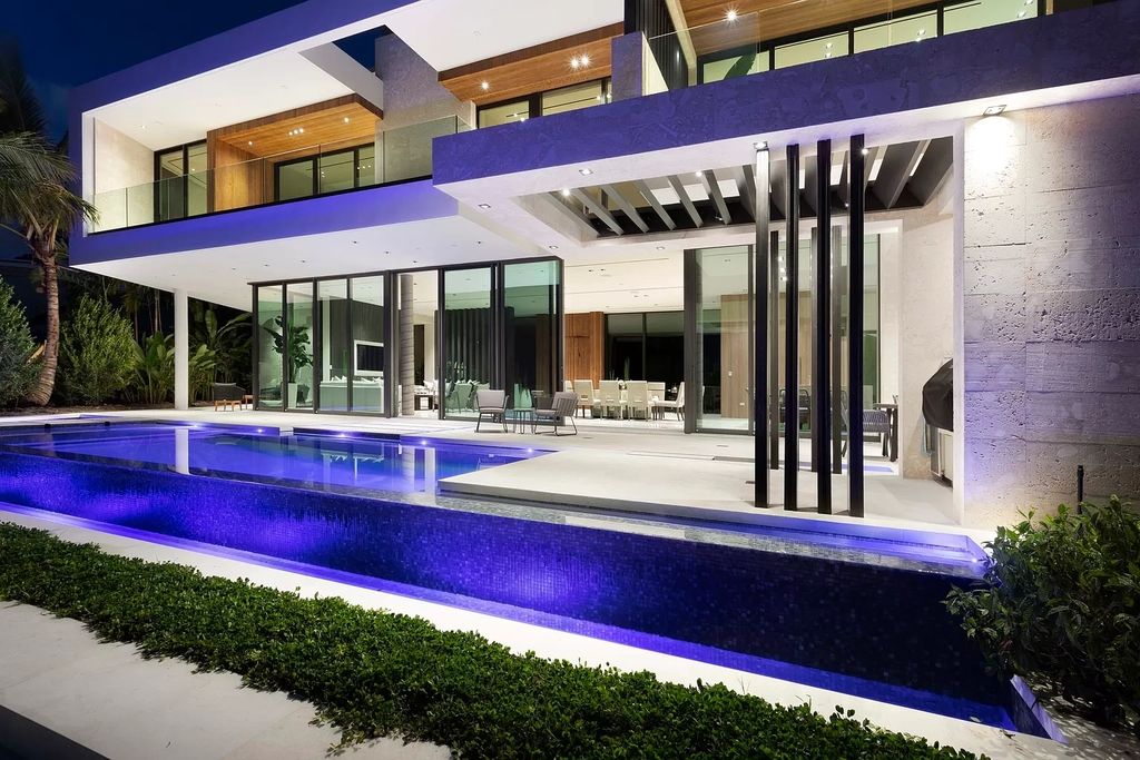 The Boca Raton House is an architectural deepwater estate in The Sanctuary with 3-levels of luxury and style now available for sale. This home located at 824 Pelican Point Cv, Boca Raton, Florida; offering 7 bedrooms and 10 bathrooms with over 7,300 square feet of living spaces.