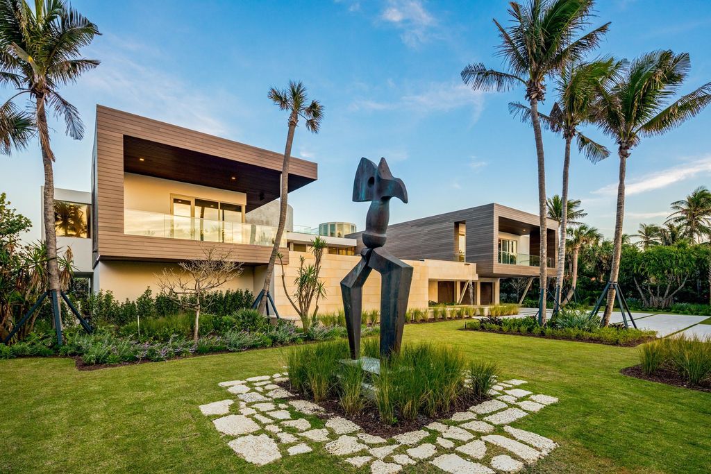 The Modern Mansion in Jupiter Island features spacious living and entertaining spaces with the most panoramic views of the Ocean now available for sale. This home located at 609 S Beach Rd, Jupiter, Florida; offering 6 bedrooms and 9 bathrooms with over 11,700 square feet of living spaces.