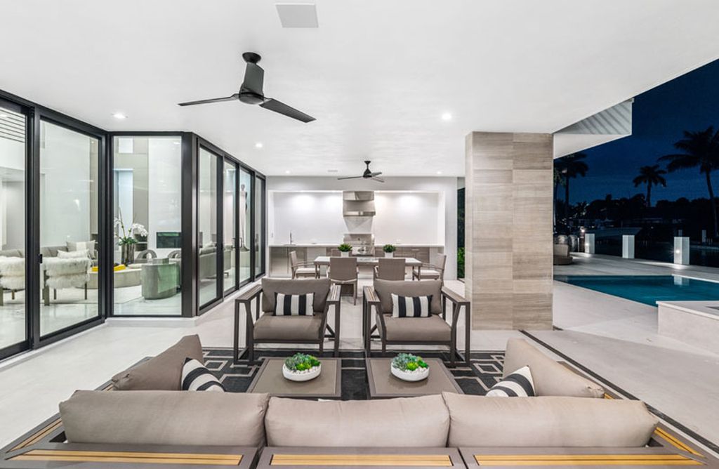 The Modern Home in Fort Lauderdale is a newly completed residence features the expansive covered area and intracoastal views now available for sale. This home located at 2519 Lucille Dr, Fort Lauderdale, Florida; offering 6 bedrooms and 8 bathrooms with over 6,900 square feet of living spaces. 
