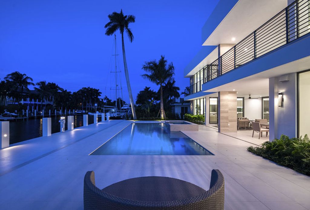 The Modern Home in Fort Lauderdale is a newly completed residence features the expansive covered area and intracoastal views now available for sale. This home located at 2519 Lucille Dr, Fort Lauderdale, Florida; offering 6 bedrooms and 8 bathrooms with over 6,900 square feet of living spaces. 