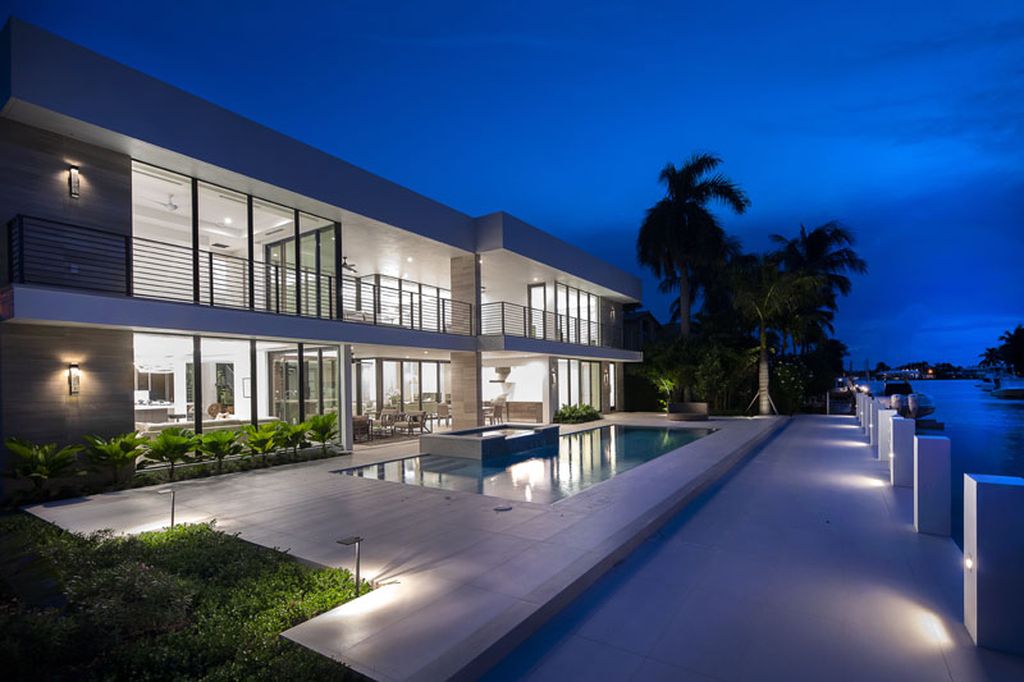 The Modern Home in Fort Lauderdale is a newly completed residence features the expansive covered area and intracoastal views now available for sale. This home located at 2519 Lucille Dr, Fort Lauderdale, Florida; offering 6 bedrooms and 8 bathrooms with over 6,900 square feet of living spaces. 