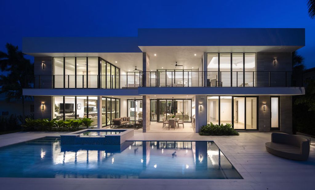The Modern Home in Fort Lauderdale is a newly completed residence features the expansive covered area and intracoastal views now available for sale. This home located at 2519 Lucille Dr, Fort Lauderdale, Florida; offering 6 bedrooms and 8 bathrooms with over 6,900 square feet of living spaces. 