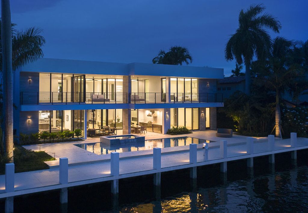 The Modern Home in Fort Lauderdale is a newly completed residence features the expansive covered area and intracoastal views now available for sale. This home located at 2519 Lucille Dr, Fort Lauderdale, Florida; offering 6 bedrooms and 8 bathrooms with over 6,900 square feet of living spaces. 