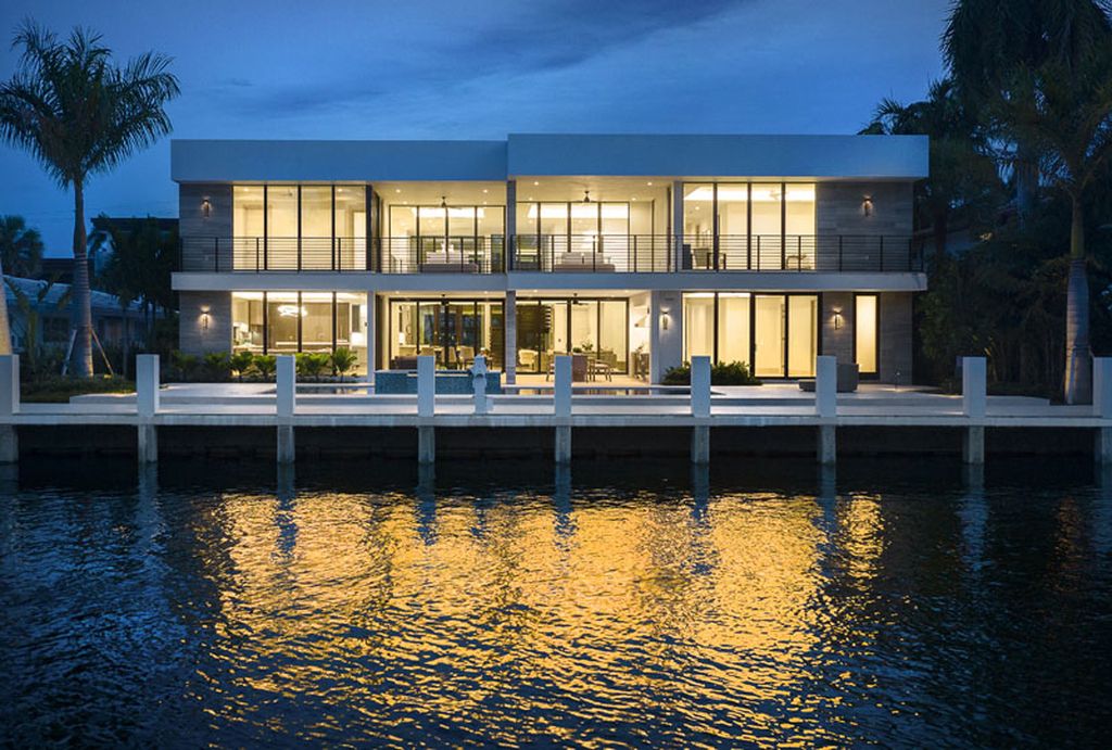The Modern Home in Fort Lauderdale is a newly completed residence features the expansive covered area and intracoastal views now available for sale. This home located at 2519 Lucille Dr, Fort Lauderdale, Florida; offering 6 bedrooms and 8 bathrooms with over 6,900 square feet of living spaces. 