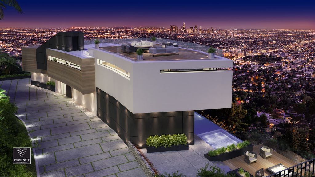Conceptual Design of Curson Terrace Residence is a project located in prime Hollywood Hills, Los Angeles was designed in concept stage by Vantage Design Group; it offers unobstructed jet-liner views from Downtown Los Angeles to the Pacific Ocean.