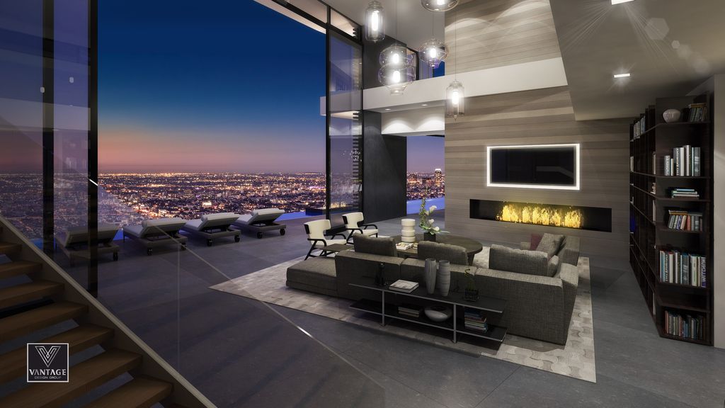 Conceptual Design of Curson Terrace Residence is a project located in prime Hollywood Hills, Los Angeles was designed in concept stage by Vantage Design Group; it offers unobstructed jet-liner views from Downtown Los Angeles to the Pacific Ocean.