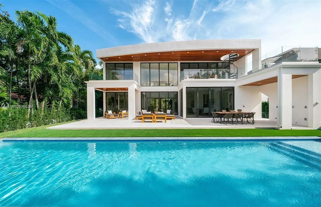 The Home in Miami Beach is a new construction modern oasis located on guard gated Hibiscus Island now available for sale. This home located at 112 W Palm Midway, Miami Beach, Florida; offering 5 bedrooms and 6 bathrooms with over 4,400 square feet of living spaces.
