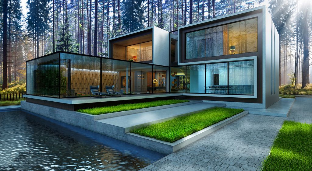Design Concept of dreamy Modern House is a project located in Ukraine was designed in concept stage by Alexander Zhidkov Architect in contemporary style; it offers luxurious modern living in forest.