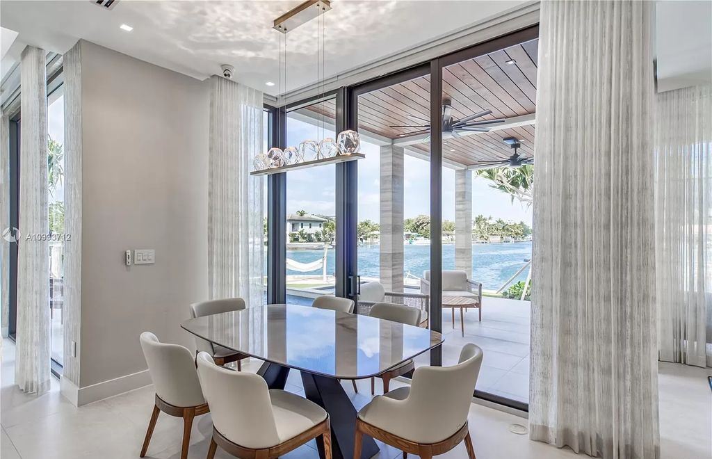 The Waterfront Home is a fully furnished smart residence with nice water views now available for sale. This home located at 2213 Keystone Blvd, North Miami, Florida; offering 5 bedrooms and 6 bathrooms with over 6,200 square feet of living spaces.