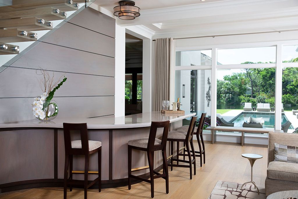 Contemporary Interior Design for Old Naples home in Florida was made by Ficarra Design Associates in Classic Contemporary style. This design creates functionally spacious indoor living from good finish materials, with impressive decorations and smart amenities.