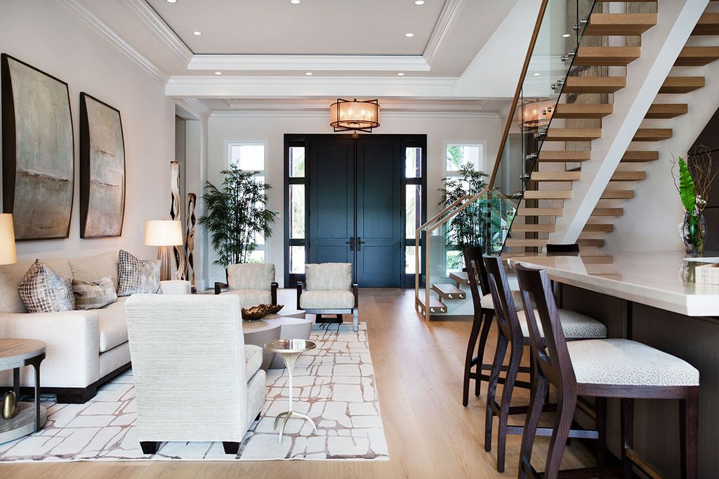 Contemporary Interior Design for Old Naples home in Florida was made by Ficarra Design Associates in Classic Contemporary style. This design creates functionally spacious indoor living from good finish materials, with impressive decorations and smart amenities.
