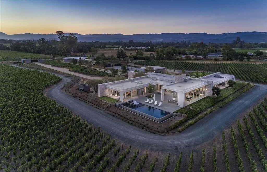 The Estate in California is an extraordinary Napa Valley property features wellness pavilion, sport court, infinity pool now available for sale. This home located at 1561 S Whitehall Ln, Saint Helena, California; offering 7 bedrooms and 11 bathrooms with over 14,000 square feet of living spaces.