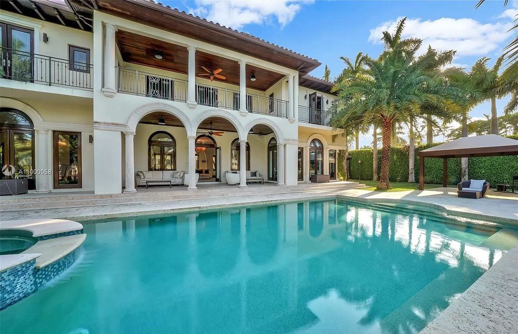 The Mediterranean Mansion is one of the largest waterfront estates on Sunset Islands offers abundance of private luxurious amenities now available for sale. This home located at 1525 W 24th St, Miami Beach, Florida; offering 7 bedrooms and 10 bathrooms with over 11,500 square feet of living spaces.