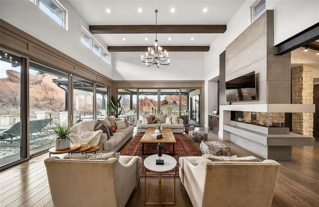 The Modern Farmhouse in Colorado is beautifully designed to maximize the expansive landscape set amidst the iconic Red Rocks now available for sale. This home located at 10655 Leonardo Pl, Littleton, Colorado; offering 4 bedrooms and 6 bathrooms with over 5,800 square feet of living spaces.