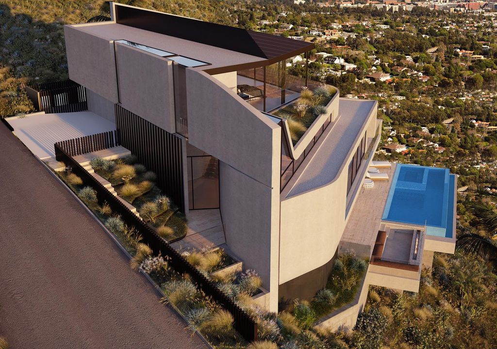 Concept Design of A World-class Architectural Estate is a project located located at the top of the Hollywood Hills, Los Angeles was designed in concept stage by Vantage Design Group; it offers stunning views from Downtown to the Pacific Ocean from almost every room.