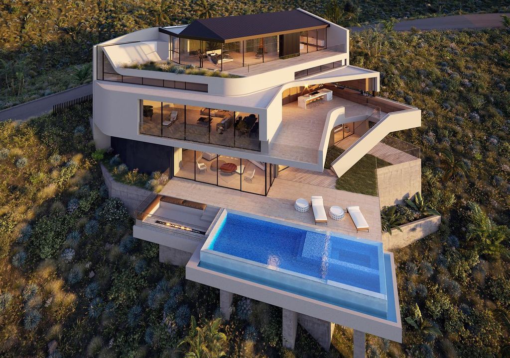 Concept Design of A World-class Architectural Estate is a project located located at the top of the Hollywood Hills, Los Angeles was designed in concept stage by Vantage Design Group; it offers stunning views from Downtown to the Pacific Ocean from almost every room.