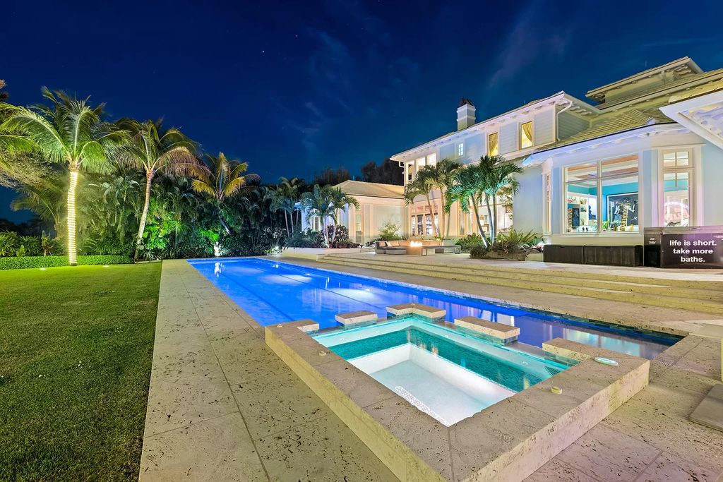 The Waterfront Estate is a Bermuda-Colonial style home has endless wide-water views of the St. Lucie River and Inlet now available for sale. This home located at 3015 SE Saint Lucie Blvd, Stuart, Florida; offering 4 bedrooms and 7 bathrooms with over 7,700 square feet of living spaces.
