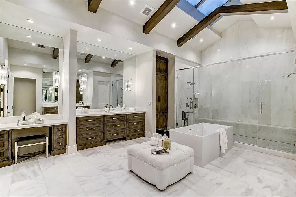 The Home in Houston is an English countryside styled estate in prestigious Tanglewood neighborhood featuring timeless architecture now available for sale. This home located at 5554 Longmont Dr, Houston, Texas; offering 4 bedrooms and 7 bathrooms with over 9,100 square feet of living spaces. 