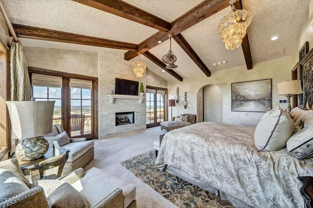 Typical Texas countryside home blended Mediterranean and Traditional