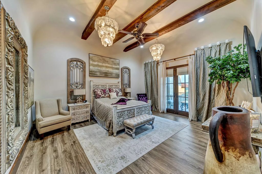 Typical Texas countryside home blended Mediterranean and Traditional