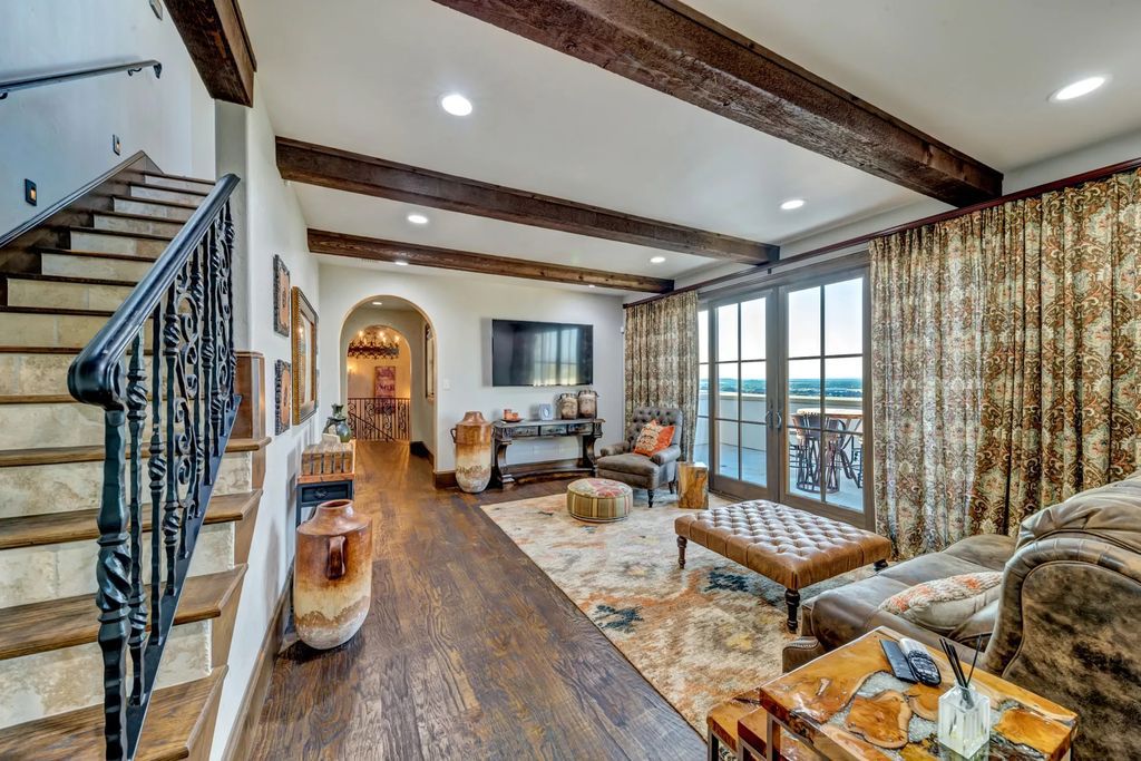 Typical Texas countryside home blended Mediterranean and Traditional