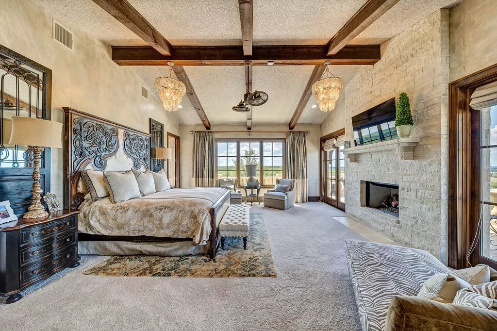Typical Texas countryside home blended Mediterranean and Traditional