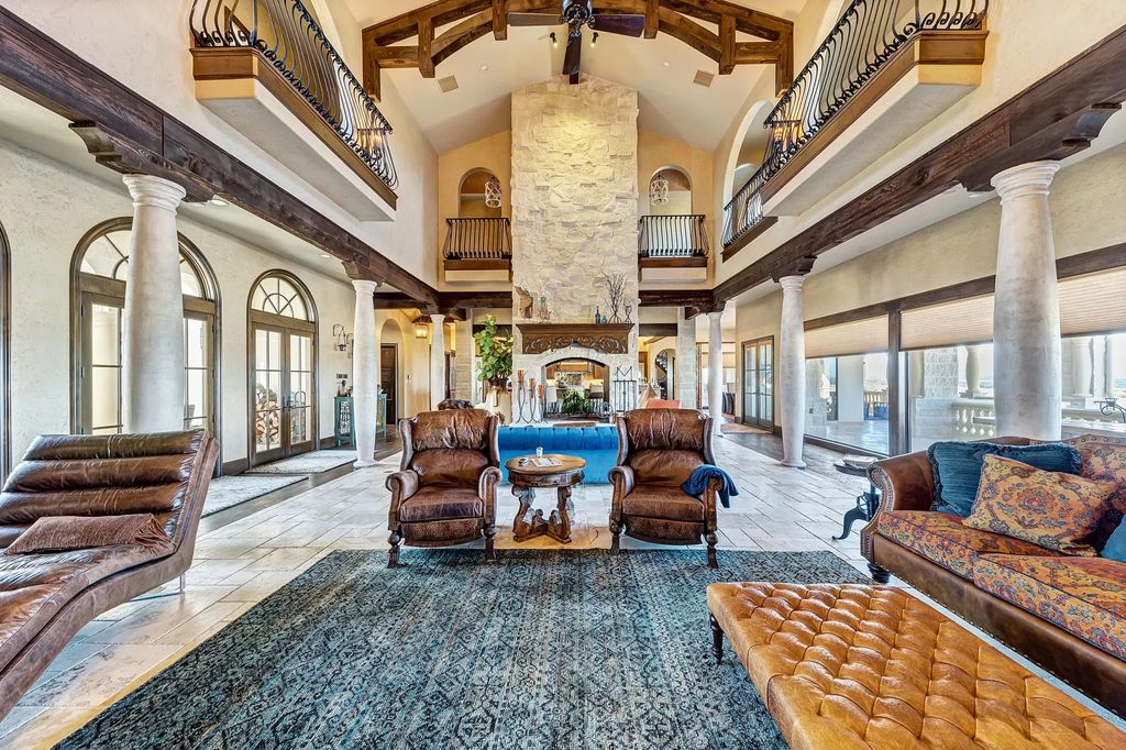 Typical Texas countryside home blended Mediterranean and Traditional
