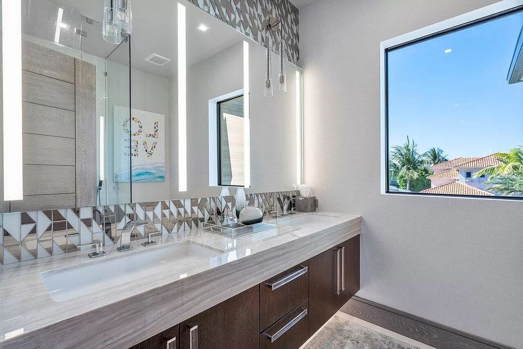 The New Construction Home in Boca Raton is a modern masterpiece was built at highest standards of luxury level now available for sale. This home located at 144 W Coconut Palm Rd, Boca Raton, Florida; offering 7 bedrooms and 10 bathrooms with over 8,500 square feet of living spaces.