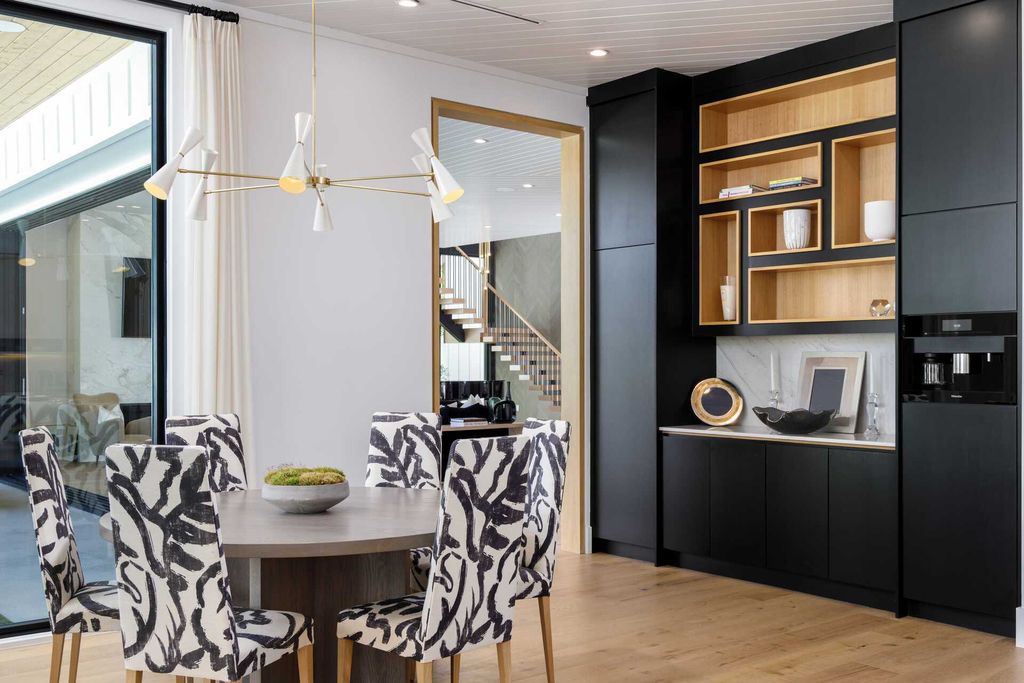 The Modern Farmhouse in Encino is a marvel at the grand scale, gorgeous fixtures, layered textures, and sleek design now available for sale. This home located at 17015 Adlon Rd, Encino, California; offering 6 bedrooms and 10 bathrooms with over 8,900 square feet of living spaces. 