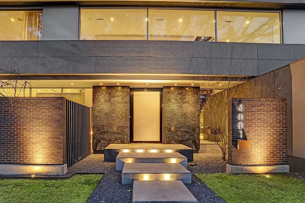 The masterful custom home in Houston offers modern contemporary detail and clean-line architecture mixed with the warmth of modern construction now available for sale. This home located at 4001 Ella Lee Ln, Houston, Texas; offering 4 bedrooms and 6 bathrooms with over 6,300 square feet of living spaces.