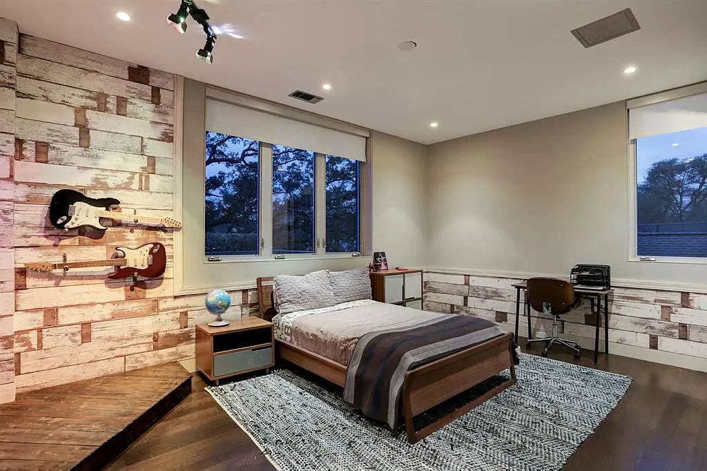 The masterful custom home in Houston offers modern contemporary detail and clean-line architecture mixed with the warmth of modern construction now available for sale. This home located at 4001 Ella Lee Ln, Houston, Texas; offering 4 bedrooms and 6 bathrooms with over 6,300 square feet of living spaces.