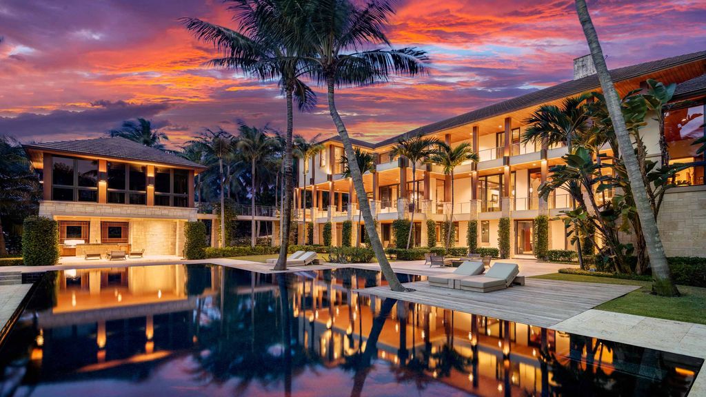 The Florida Mansion is an ocean to intracoastal compound is situated on 1.9 acres boasting 160 feet of direct oceanfrontage now available for sale. This home located at 1780 S Ocean Blvd, Lantana, Florida; offering 5 bedrooms and 10 bathrooms with over 11,000 square feet of living spaces.