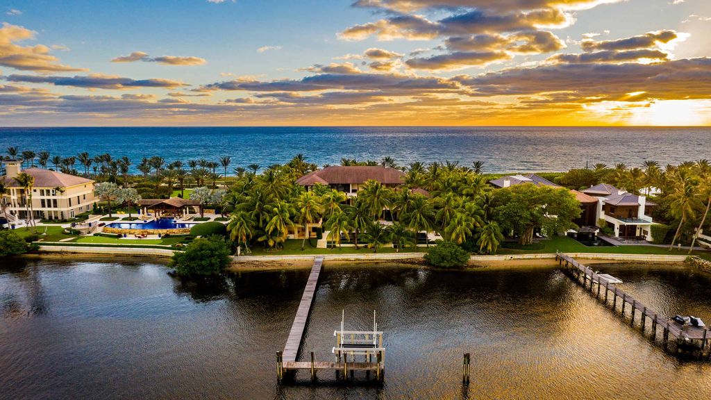 The Florida Mansion is an ocean to intracoastal compound is situated on 1.9 acres boasting 160 feet of direct oceanfrontage now available for sale. This home located at 1780 S Ocean Blvd, Lantana, Florida; offering 5 bedrooms and 10 bathrooms with over 11,000 square feet of living spaces.