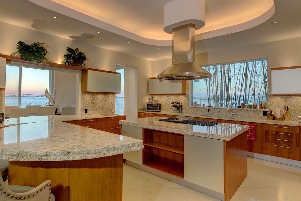 Timeless three level residence with unobstructed Clearwater Harbor views
