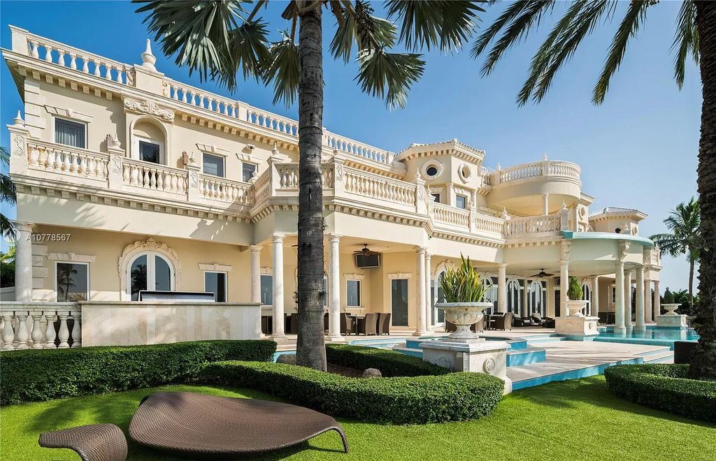 The Florida Mansion is a palatial estate is designed like no other with Absolutely unparalleled in finishes, appointments now available for sale. This home located at 182 Bal Bay Dr, Bal Harbour, Florida; offering 8 bedrooms and 11 bathrooms with over 12,000 square feet of living spaces.