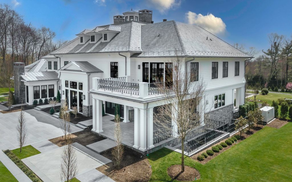 The Greenwich Mansion is a a premier new custom construction property, outfitted with symmetrical elegance and exquisite finishes now available for sale. This home located at 543 Stanwich Rd, Greenwich, Connecticut